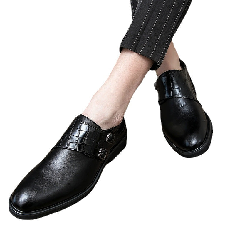 Men's Black Loafers, Pointed Toe, Business