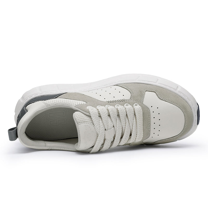TNV Casual Shoes Thick Bottom Leather Sneaker Laces Up Summer Breathable DS3350