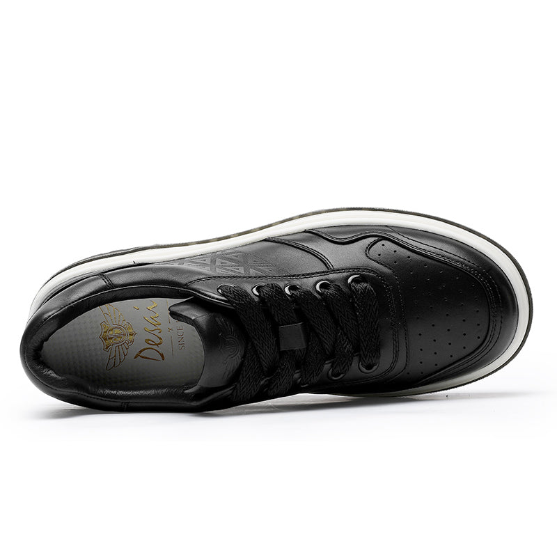 TNV Men shoes Sneakers fashion versatile real cowhide leather Triangle Pattern Four-season shoes COOLMAX material Comfortable School and Casual Outfit DS33108