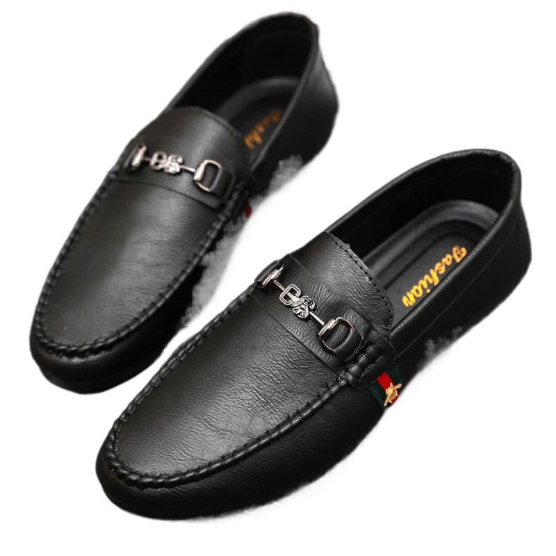 Internet celebrity spring thick-soled loafer beanie shoes men's trend driving one pedal breathable advanced sense non-slip men's shoes