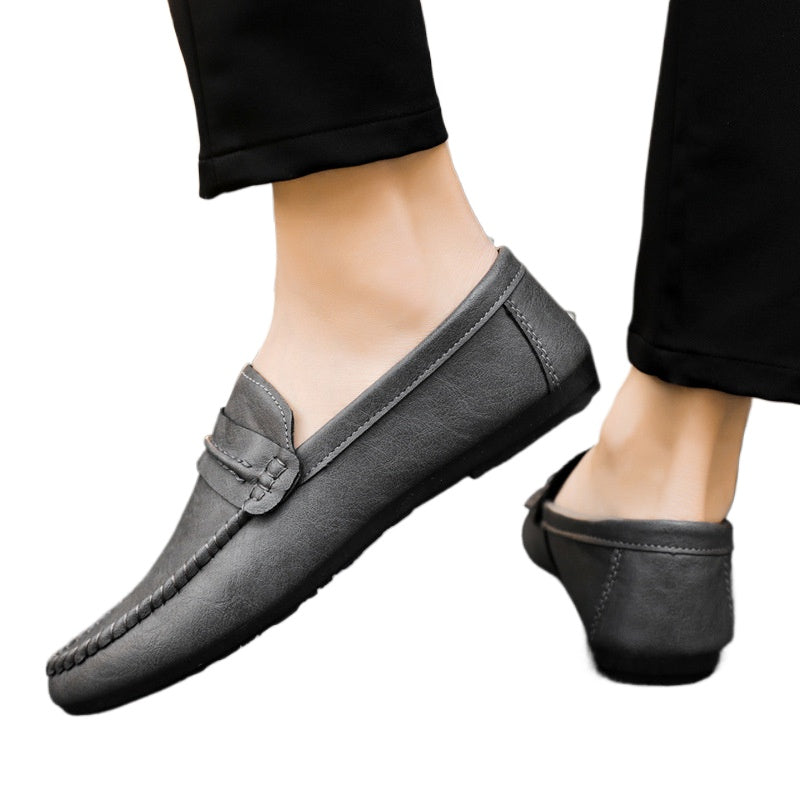 Low-top summer British style wear-resistant leather surface Loafu Doudou shoes business high-end lightweight soft surface simple style formal men