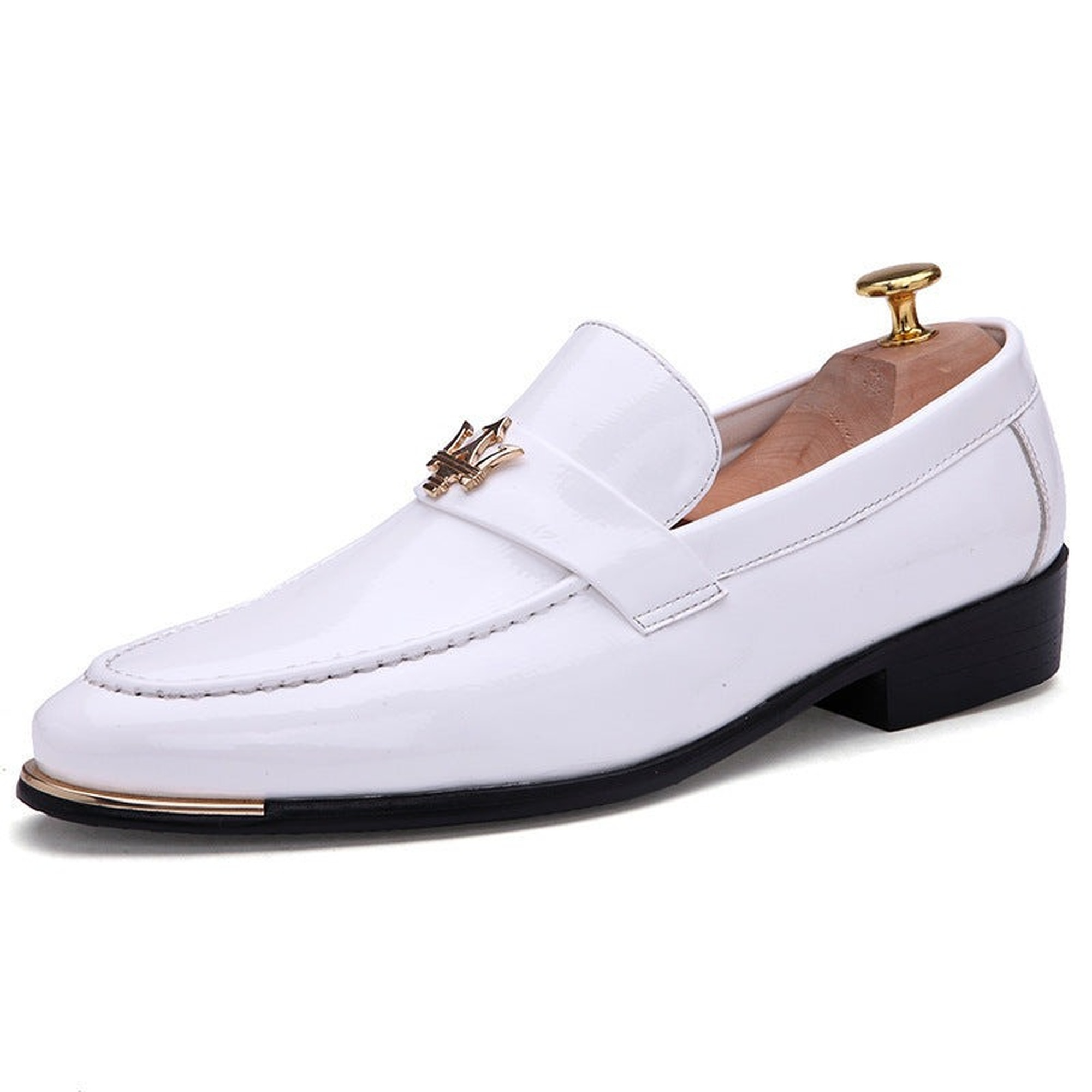 Men's Black Leather Formal Shoes, Pointed Toe, Business, Style 4151