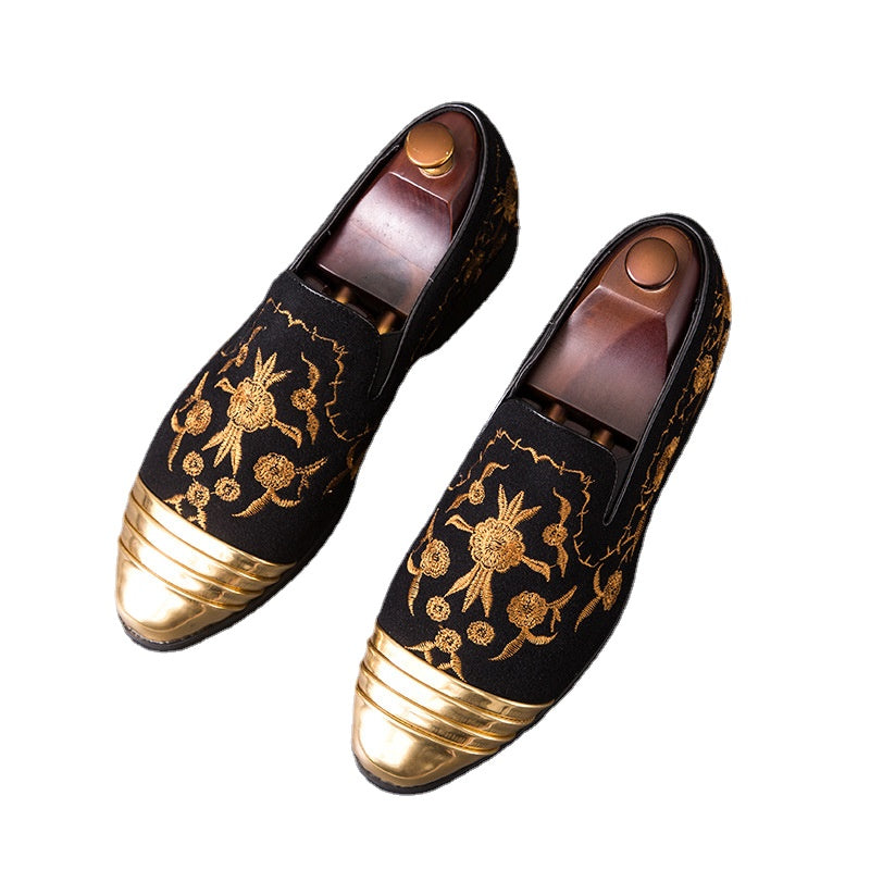 Men's Leather Formal Shoes, Embroidered, British Style