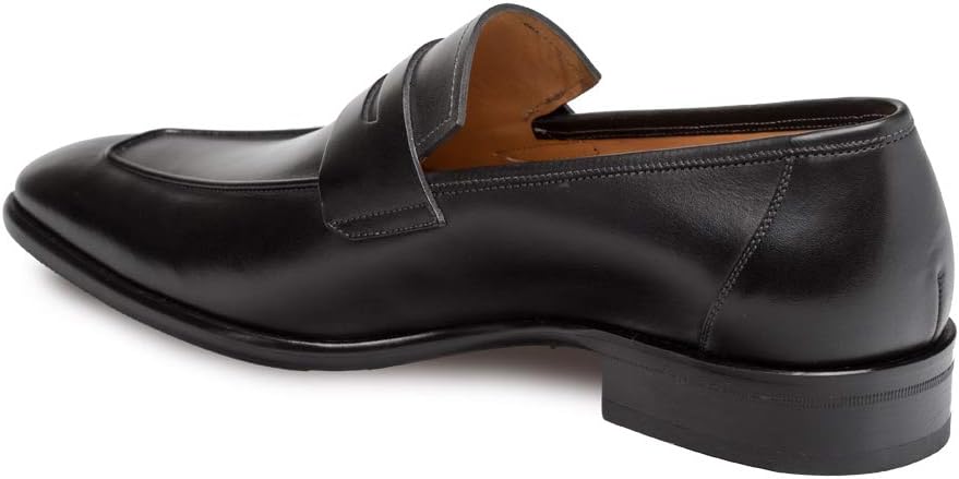 Men's Black Leather Loafers, Style 8871