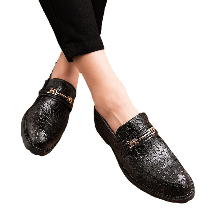 24 autumn new Korean fashion men's casual shoes block men's shoes breathable British business dress leather shoes men