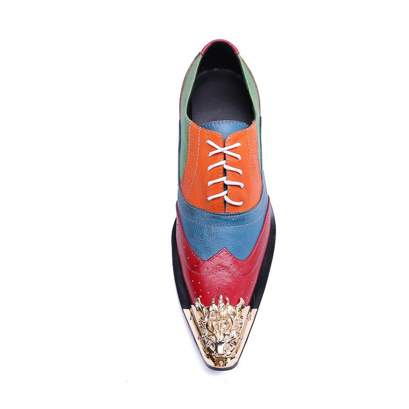 Men's Genuine Leather Formal Shoes – Pointed Toe, Lace-Up – Style 20