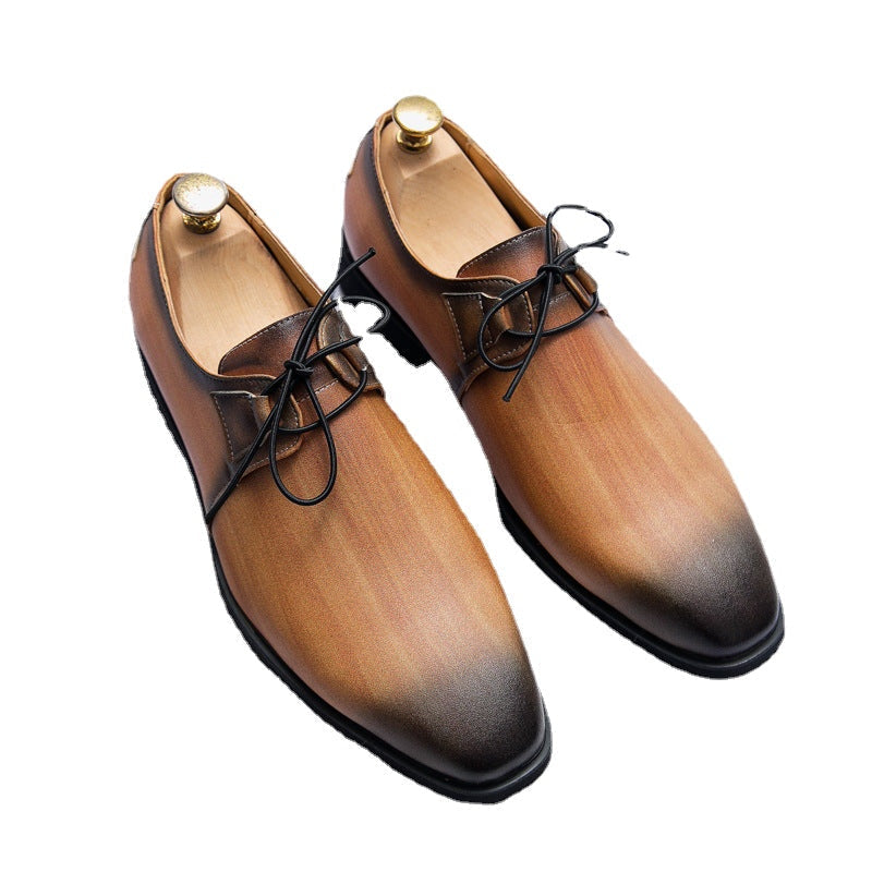 Men's Brown Leather Formal Shoes, Business, British Style, Style 8935