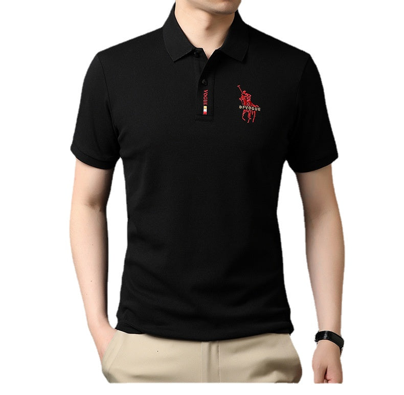 2024 summer New Polo Shirt Men's Business Gentleman Embroidered Lapel Breathable Short-Sleeved T-shirt Men's Wholesale