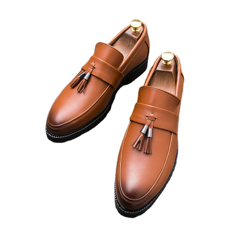 British men's pointed casual leather shoes nightclub hairstylist increases smesand slack shoes retro matching men's shoes