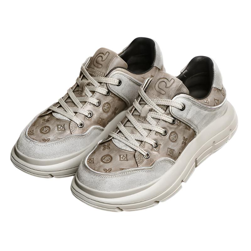 TNV Casual Leather Shoes Genuine Leather Thick Bottom Sneakers Laces Up autumn winter Breathable DS02856