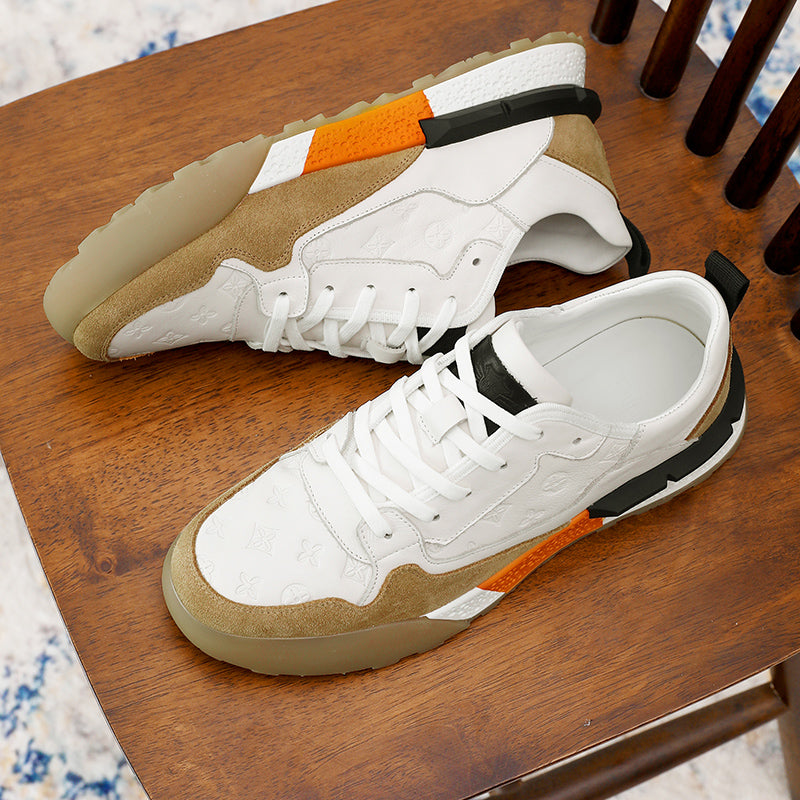 TNV Casual Shoes Genuine Leather Thick Bottom Sneakers Laces Up Summer Breathable DS3126