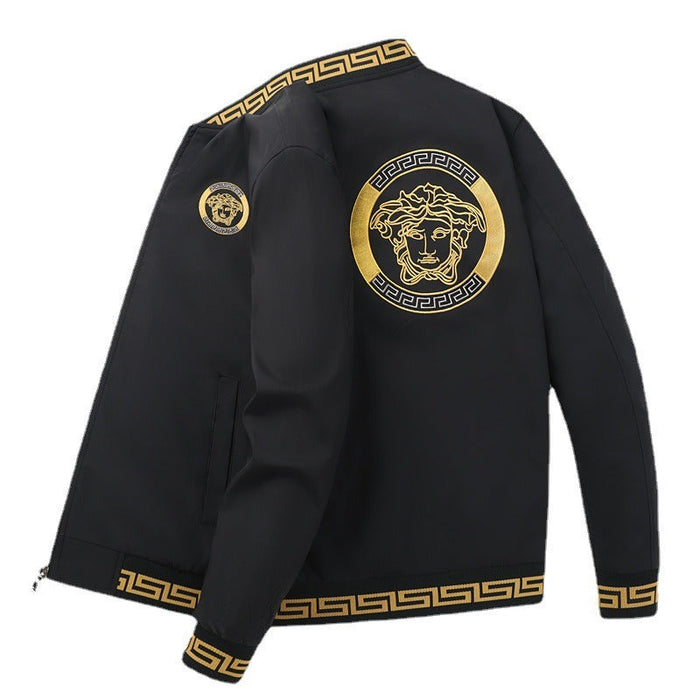 Autumn European trendy brand embroidered jacket for young men European station baseball collar slim jacket versatile trendy factory direct sale(P)