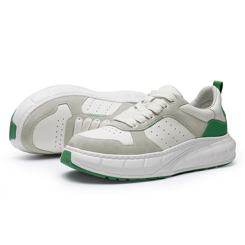 TNV Casual Shoes Thick Bottom Leather Sneaker Laces Up Summer Breathable DS3350