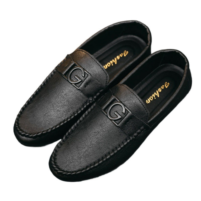 Loafers men's lazy shoes soft leather shoes Korean version casual shoes men's shoes summer new men's versatile trend shoes