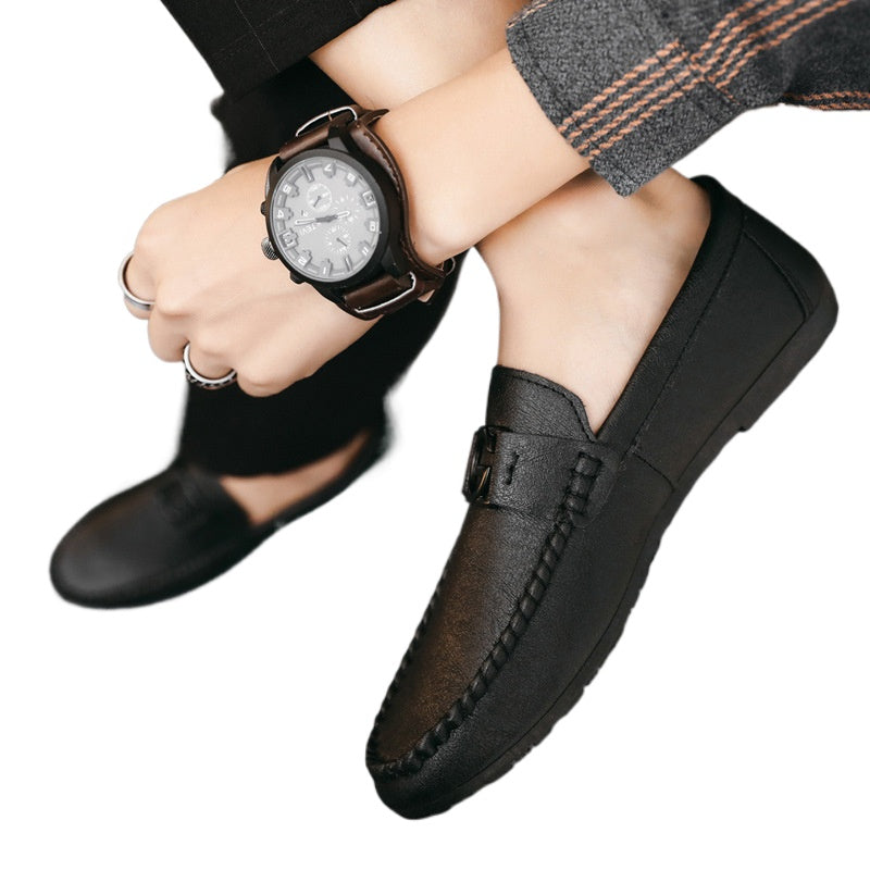 Loafers men's lazy shoes soft leather shoes Korean version casual shoes men's shoes summer new men's versatile trend shoes