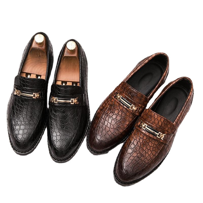 24 autumn new Korean fashion men's casual shoes block men's shoes breathable British business dress leather shoes men