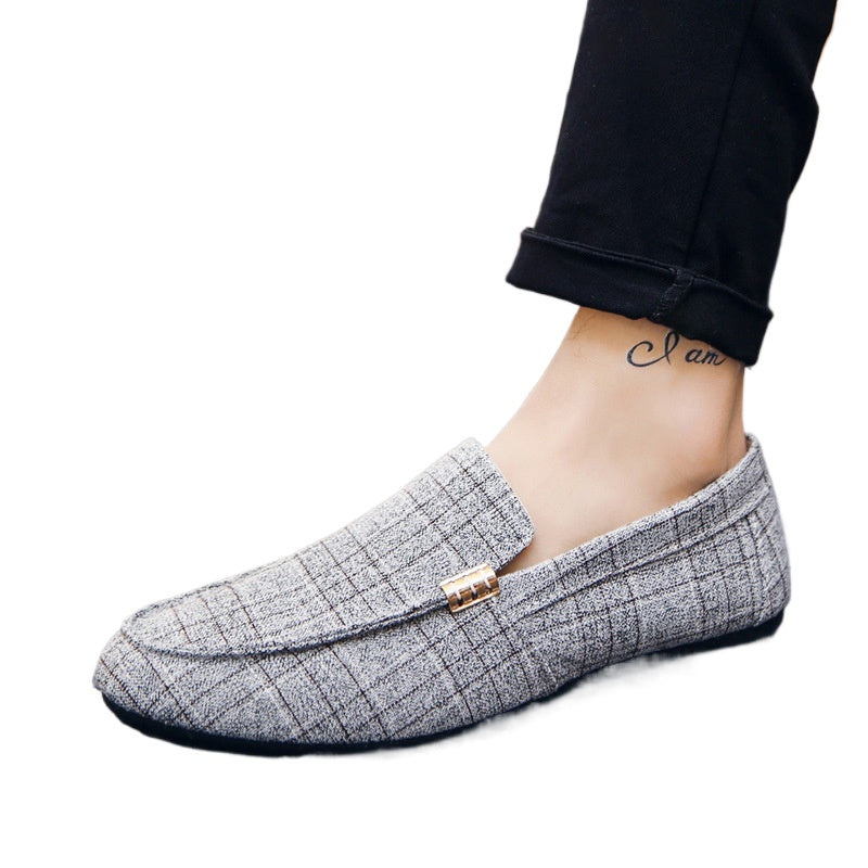 Autumn casual shoes trendy shoes cloth shoes Doudou shoes men's lazy shoes breathable one pedal men's shoes foreign trade large size 384546