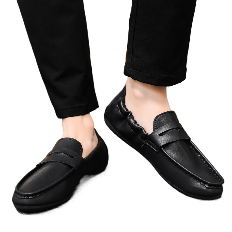 Spring and summer casual shoes trendy shoes men's foot set Doudou shoes men's lazy shoes foot set trend one foot pedal men's shoes leather shoes