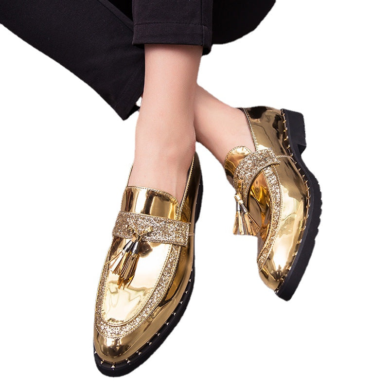 Men's Black Leather Formal Shoes, Pointed Toe, Business, Style 3495