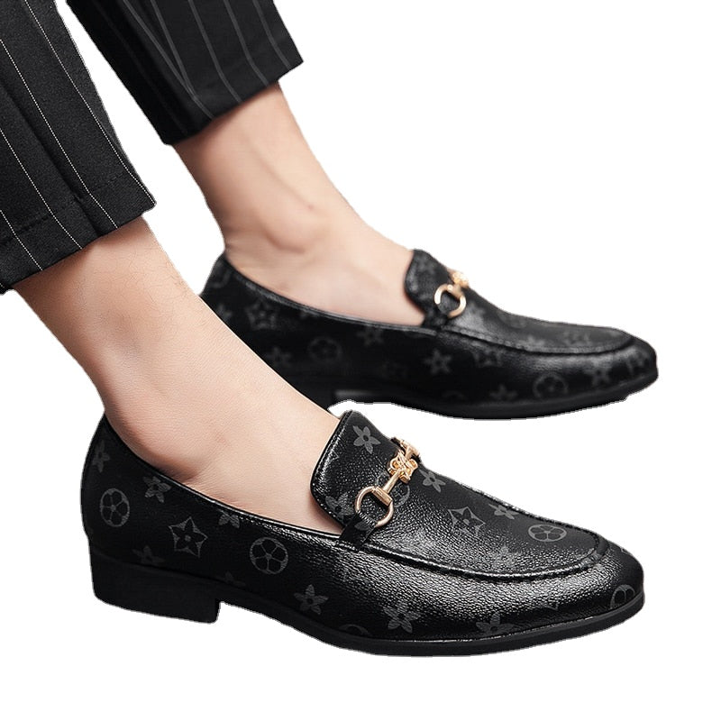 Men's Black Moccasin Loafers, Party