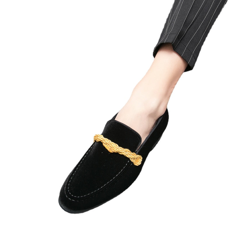 Men's Green Leather Formal Shoes, British Style