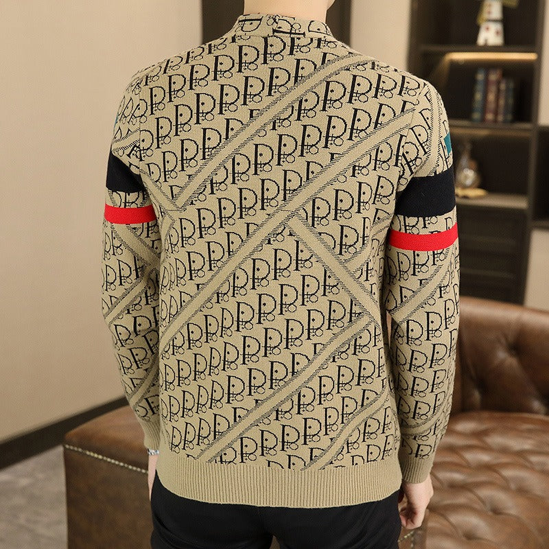 Men's knitwear 2023 autumn new outer sweater fashionable casual loose top V-neck handsome cardigan trendy