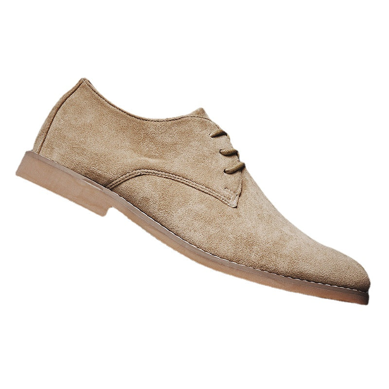 2024 spring new men's shoes breathable pointed frosted lace up
