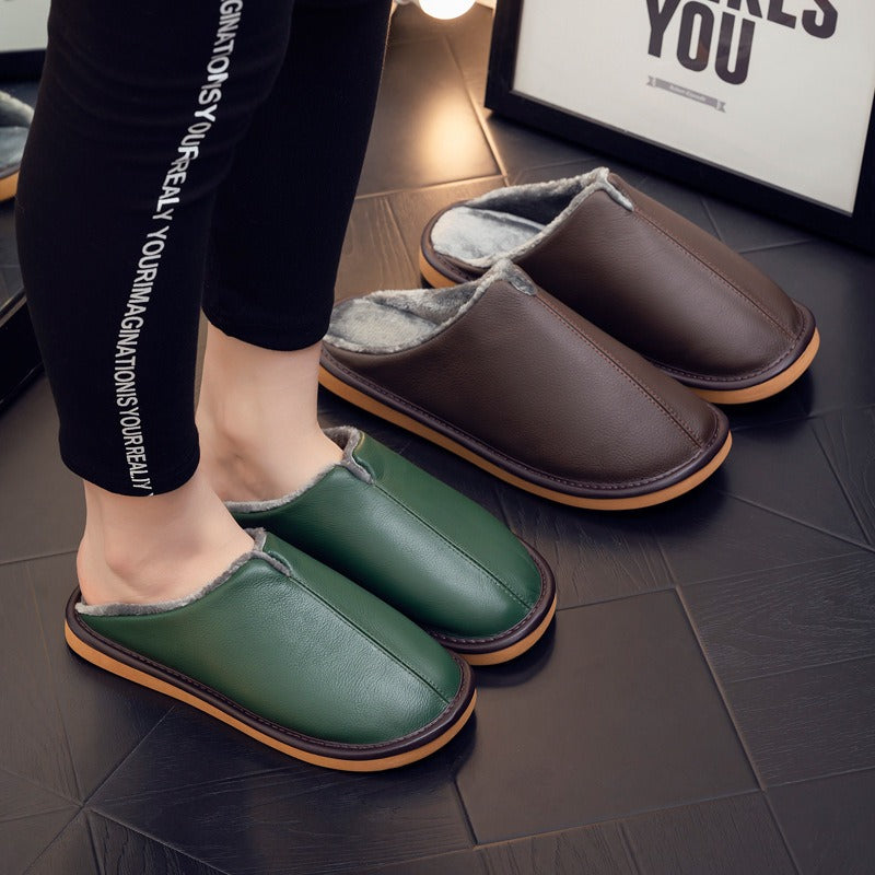 Women's Brown Slippers, Thick Sole
