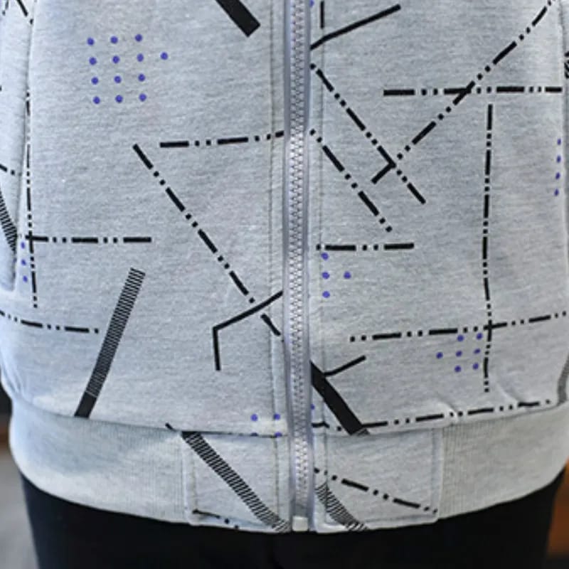 Men's Jacket Geometric Pattern , Stylish Hoodie Winter Spring Zip Up Sweater Work or School Outwear
