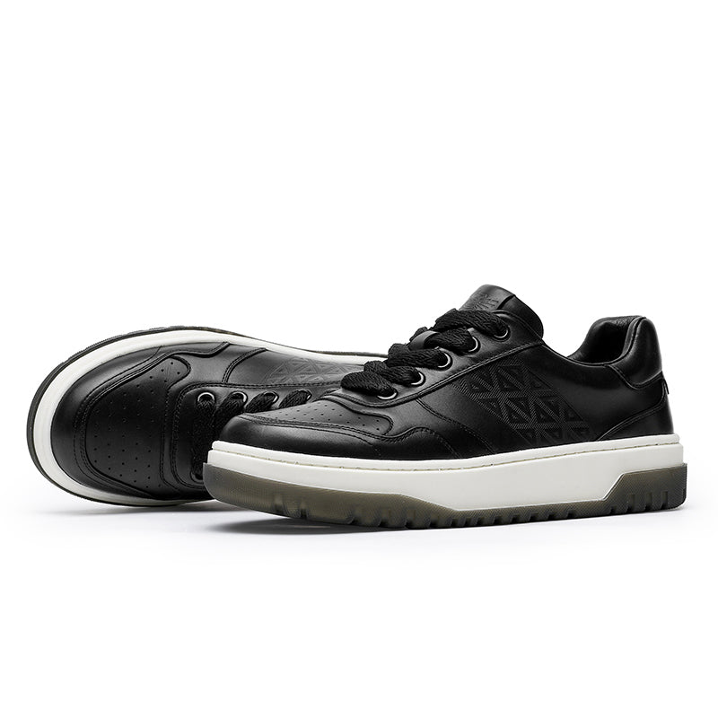 TNV Men shoes Sneakers fashion versatile real cowhide leather Triangle Pattern Four-season shoes COOLMAX material Comfortable School and Casual Outfit DS33108