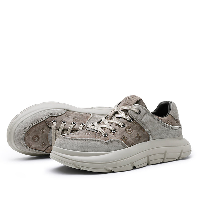 TNV Casual Leather Shoes Genuine Leather Thick Bottom Sneakers Laces Up autumn winter Breathable DS02856