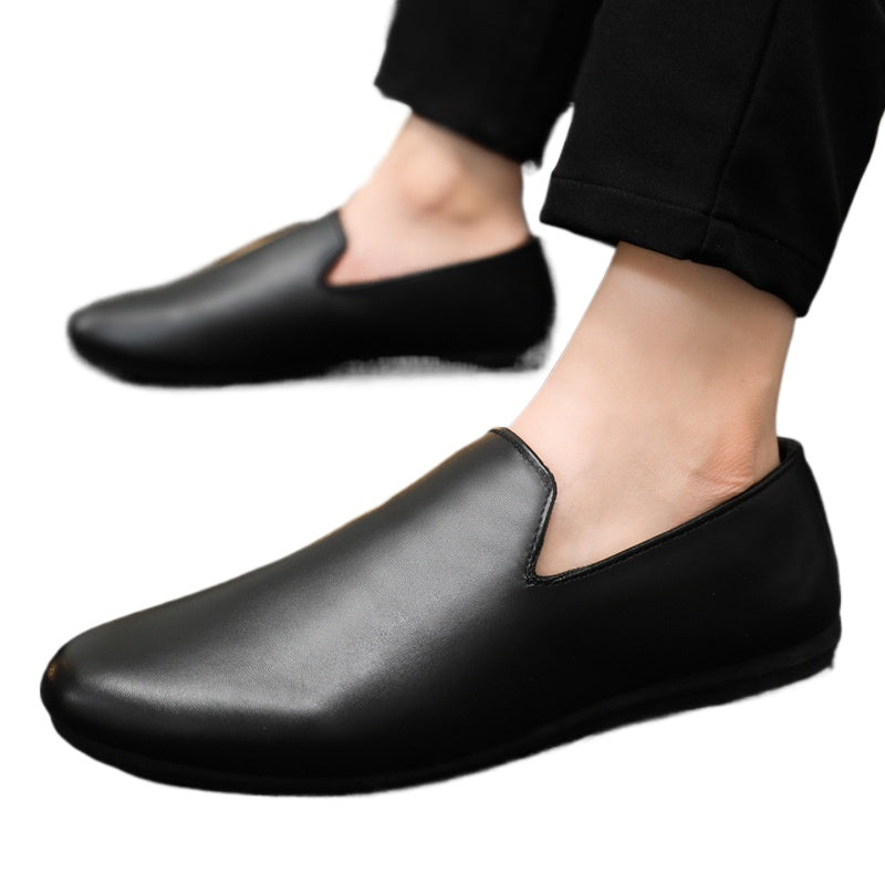 Spring society guy casual shoes trendy shoes Doudou shoes men's lazy shoes cover feet one pedal men's shoes foreign trade large size