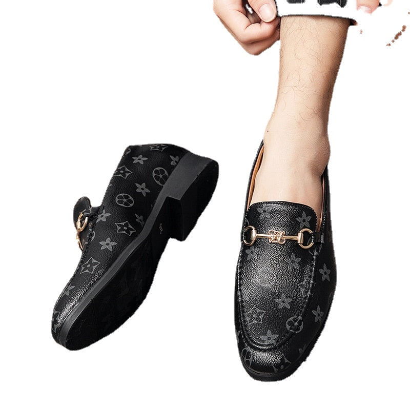 Men's Black Moccasin Loafers, Party