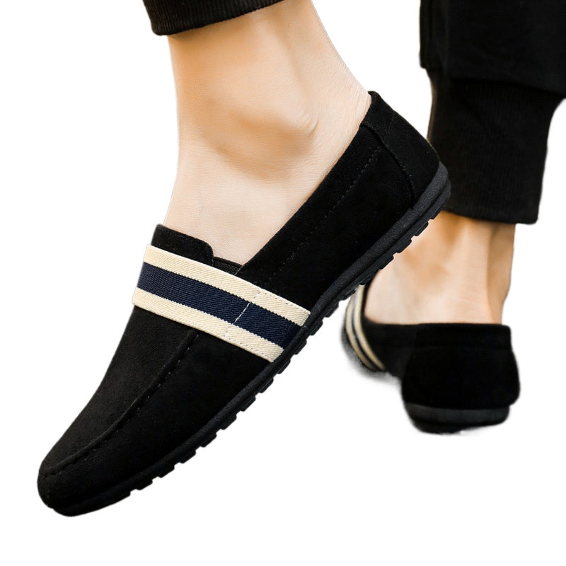 Spring men's Doudou shoes low-top casual loafers, one-pedal lazy tide shoes, breathable and versatile foot cloth shoes