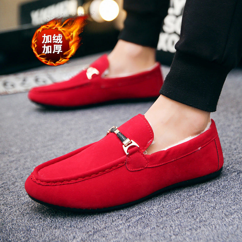 Autumn and winter velvet cotton shoes warm casual shoes trendy men velvet beanie shoes men lazy shoes cover feet one pedal men's shoes
