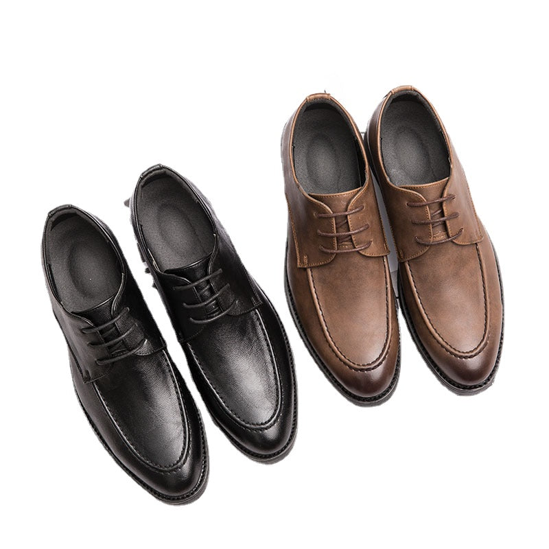 Men's Black Leather Formal Shoes, Business, British Style, Style 5927