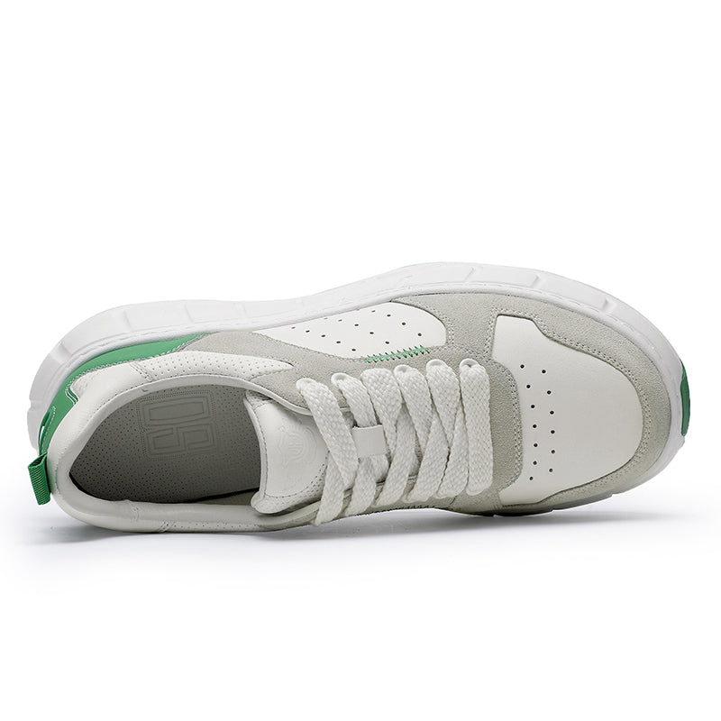 TNV Casual Shoes Thick Bottom Leather Sneaker Laces Up Summer Breathable DS3350