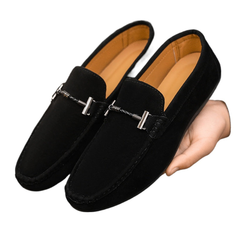Spring society guy casual shoes trendy shoes Doudou shoes men's lazy shoes cover feet one pedal men's shoes foreign trade large size