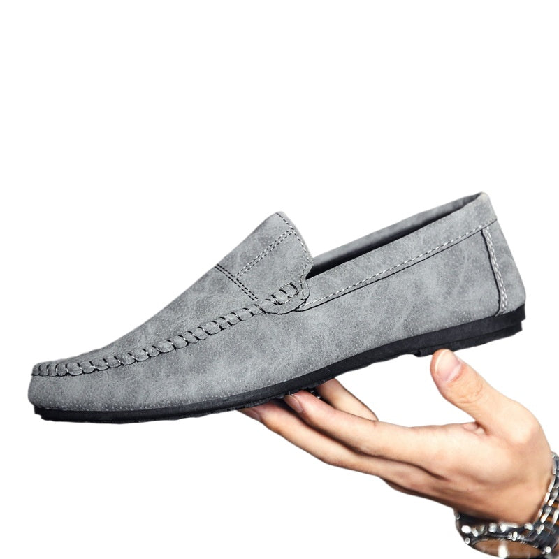 Four seasons loafers casual Korean version trendy men's shoes cover feet and pedal men's shoes young men's leather shoes driving shoes