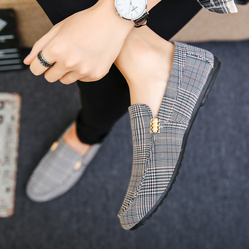 men's lazy shoes stripes low to help shoes