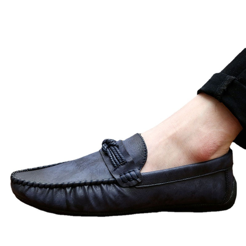 Men's Blue Leather Loafers, Style 9927