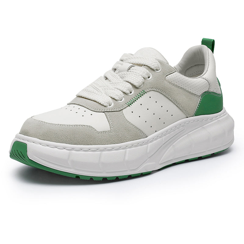 TNV Casual Shoes Thick Bottom Leather Sneaker Laces Up Summer Breathable DS3350
