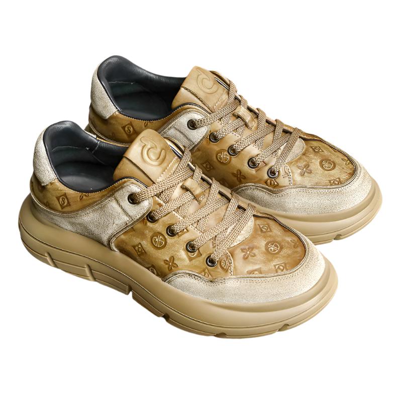 TNV Casual Leather Shoes Genuine Leather Thick Bottom Sneakers Laces Up autumn winter Breathable DS02856