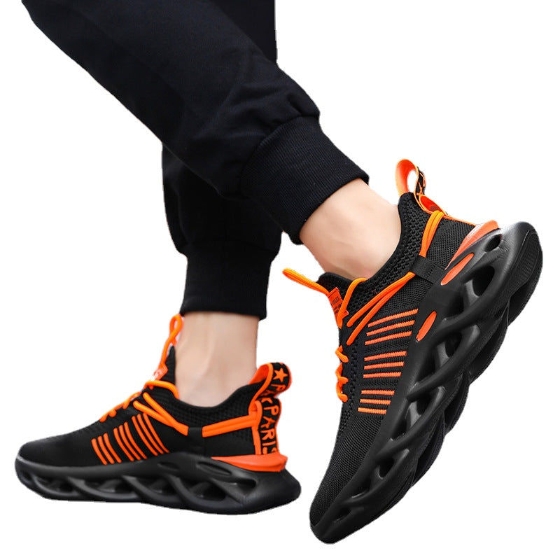 Spring/Summer 2021 new blade bottom leisure sports men's shoes fly woven breathable lightweight tide shoes coconut cross-border plus size shoes