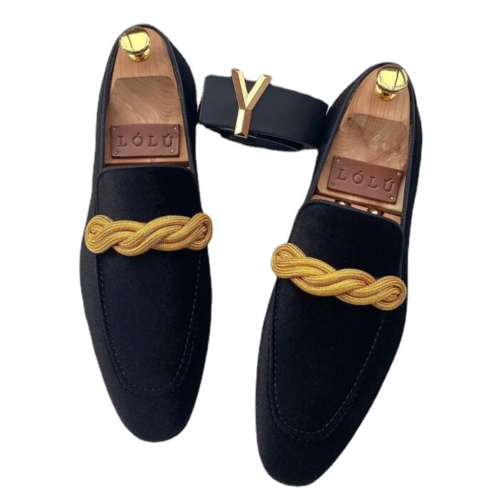 Men's Black Leather Formal Shoes, British Style, Style 8983