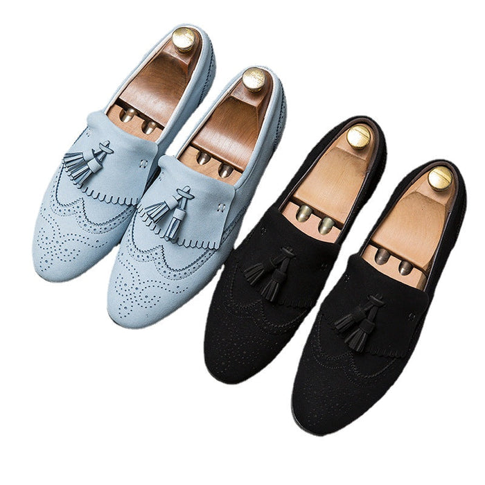 large size carved tassel pointed shoes business British Style Men's fashion shoes(P)