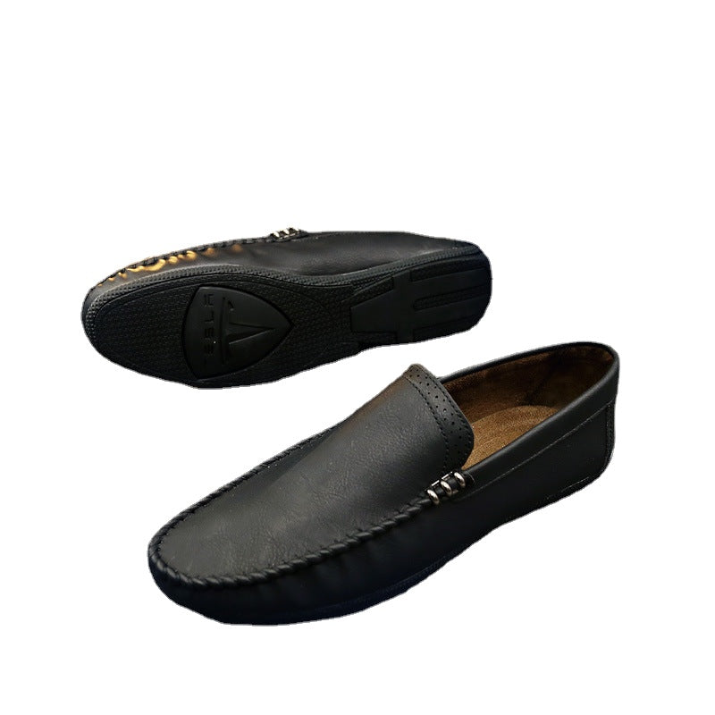 Men's Blue Leather Loafers, Style 9927