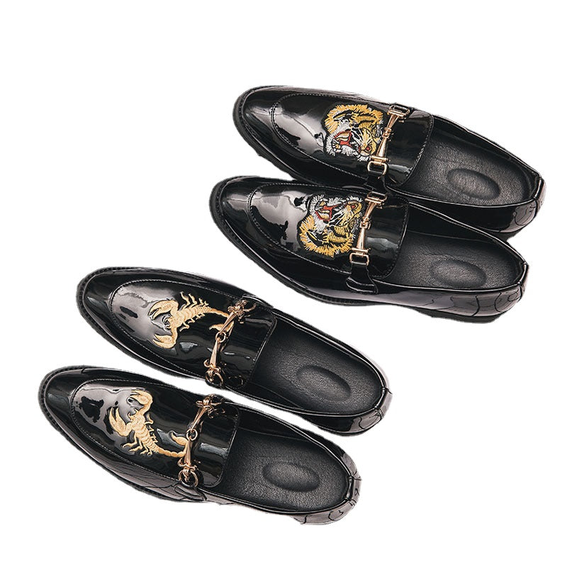 Men's Leather Formal Shoes, Embroidered, Style 1255