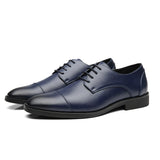Spring new pointed-toe lace-up business dress leather shoes for men, british style brogue cross-bord