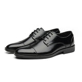 Spring new pointed-toe lace-up business dress leather shoes for men, british style brogue cross-bord